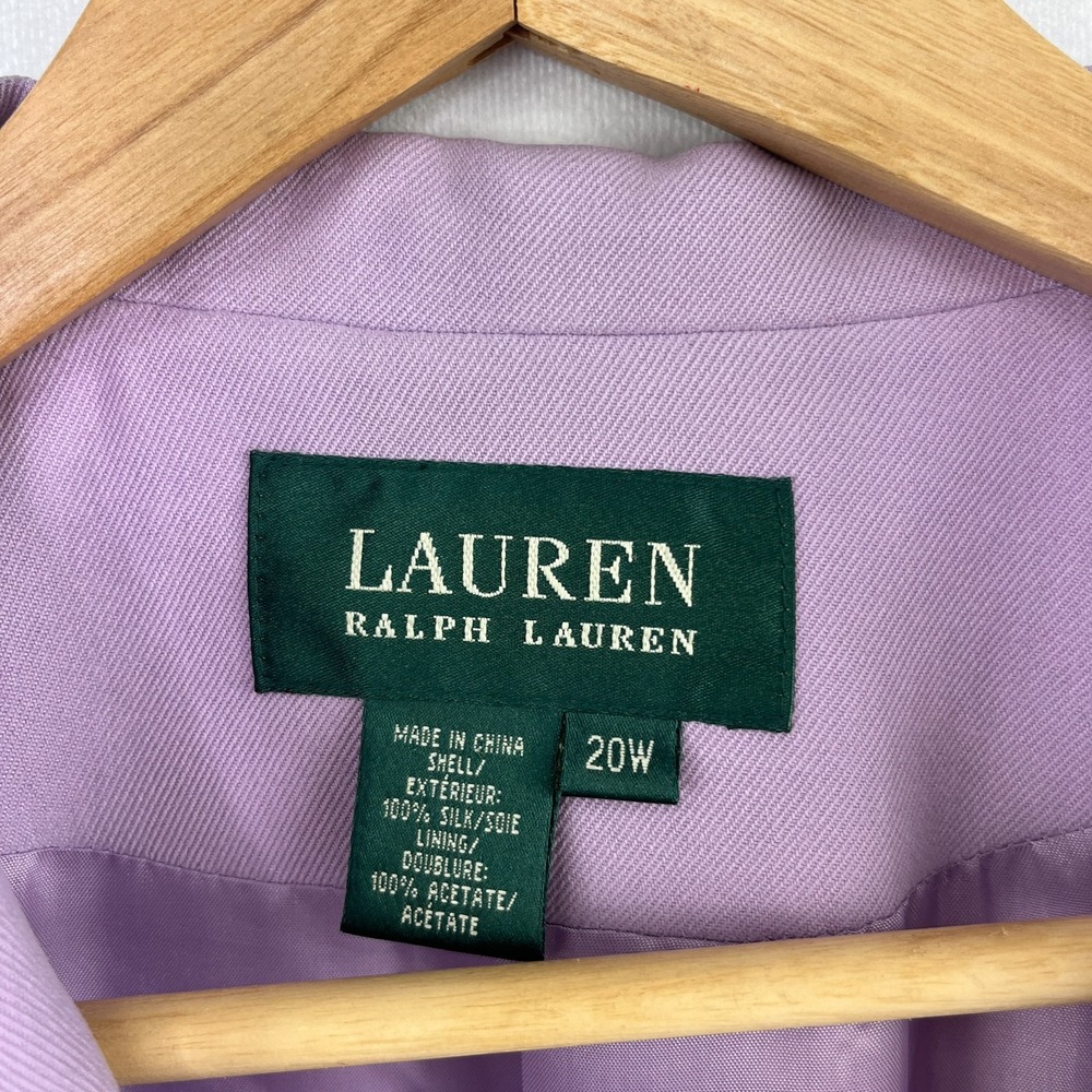 Lauren Ralph Lauren NWT Blazer Womens 20W 100% Silk Purple Jacket - Picture 14 of 15